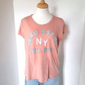 Aeropostale | Salmon pink raised fabric classic women's t shirt